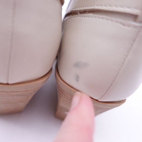 Dolce Vita Women's Ramone Leather Western Ankle Boots Cream Size 8 Pointed Toe - Picture 10 of 11